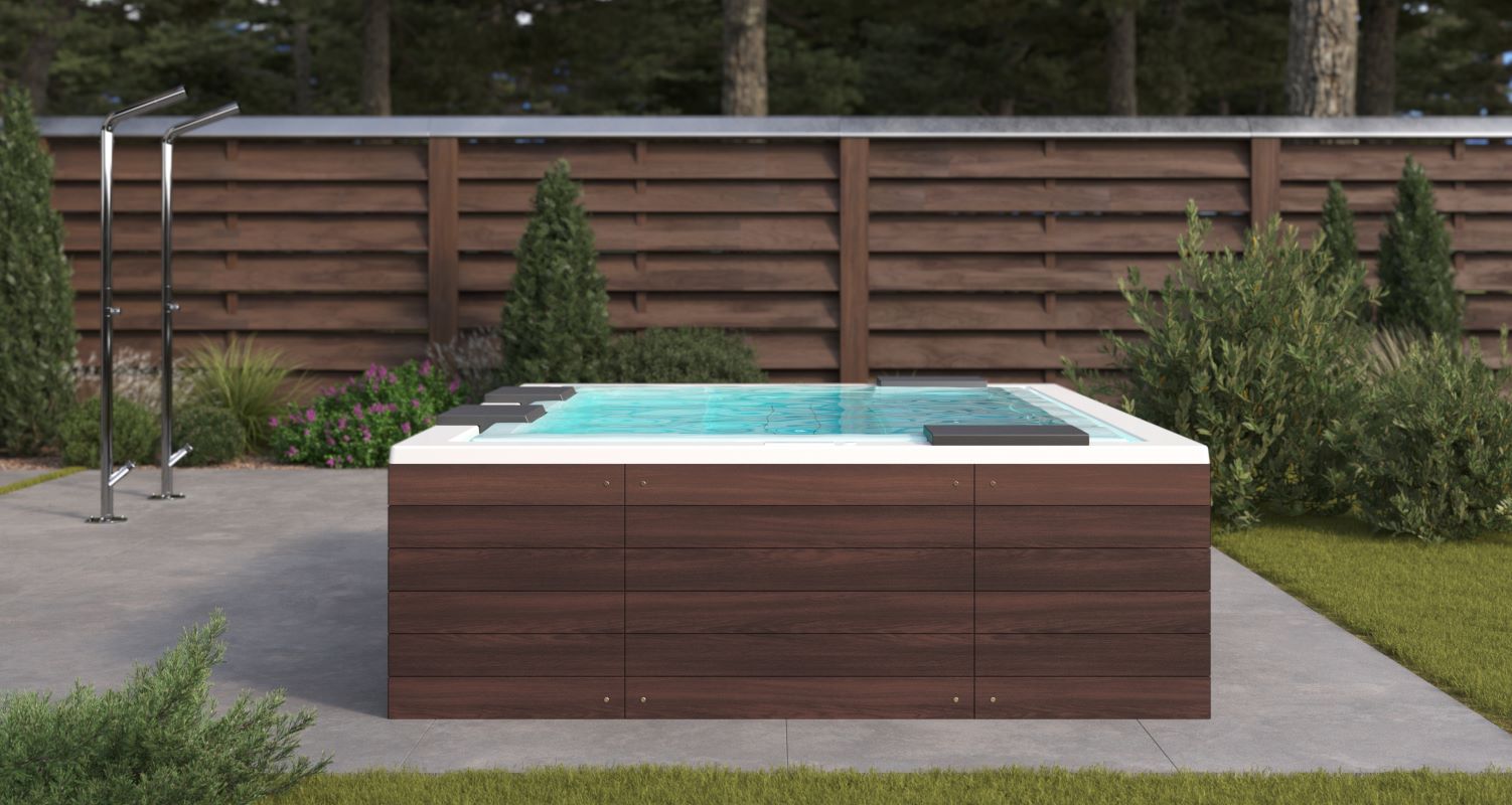 Aquateica Vibe Infinity Spa With Wooden Siding